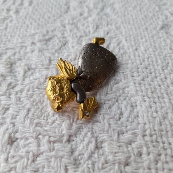 Vintage Angel Brooch Danecraft Shooting Star Girl Silver and Gold Tone - Picture 2 of 13